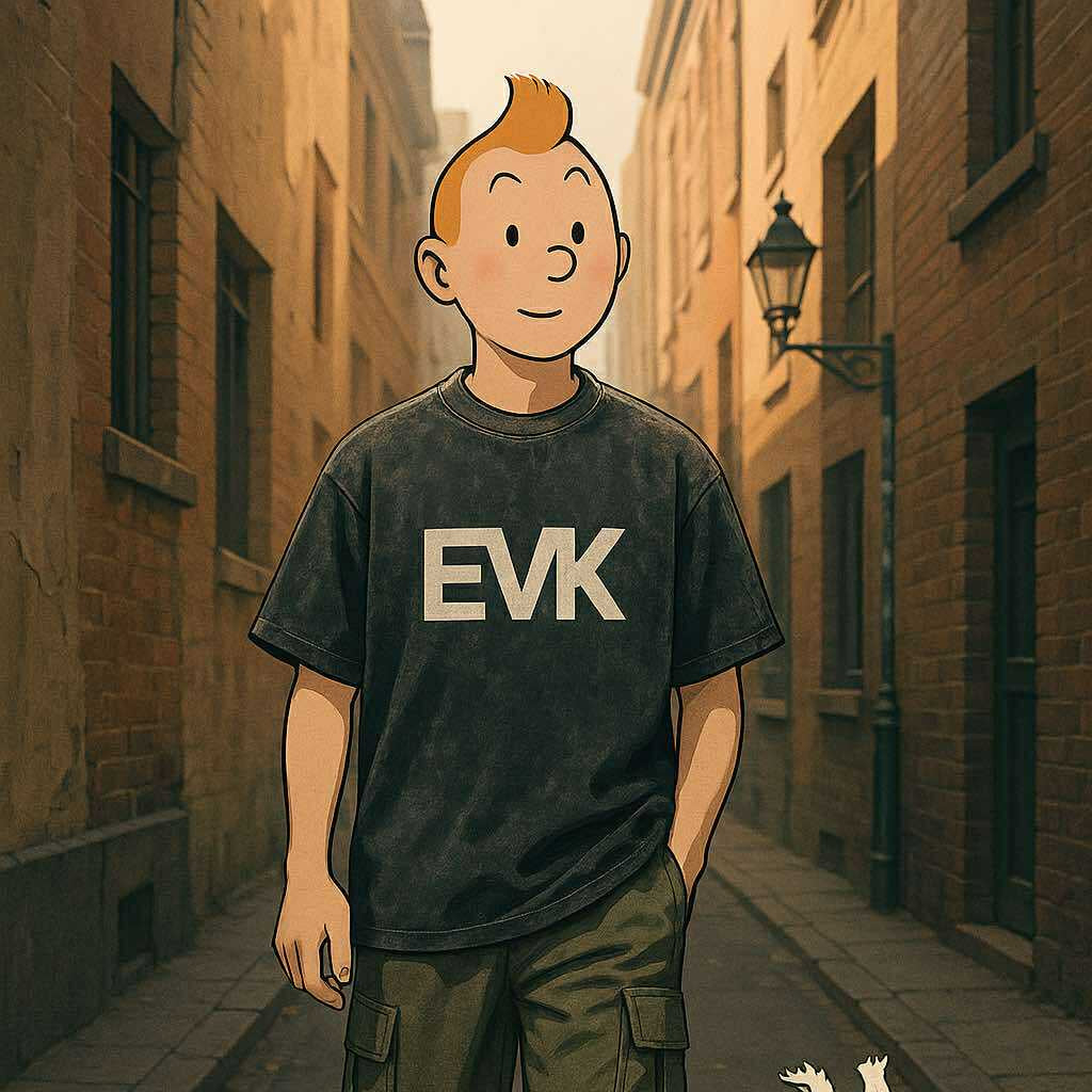 TINTIN EVK Oversize Acid Wash Tee