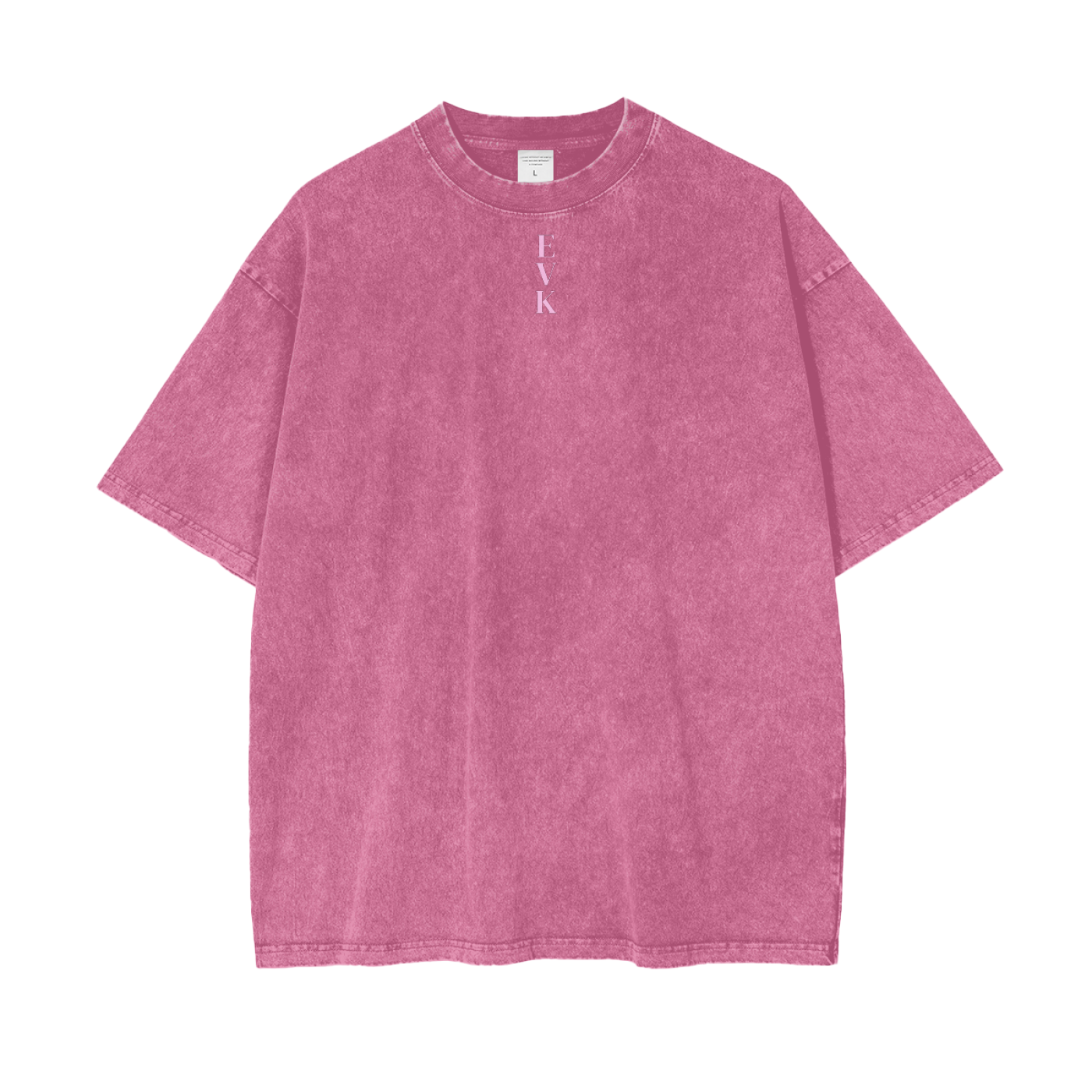 EVK Pink Oversize Snow Washed T-Shirt