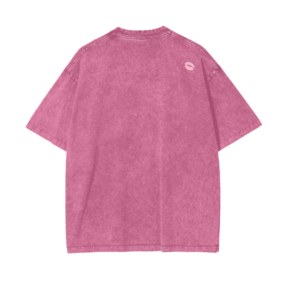 EVK Pink Oversize Snow Washed T-Shirt