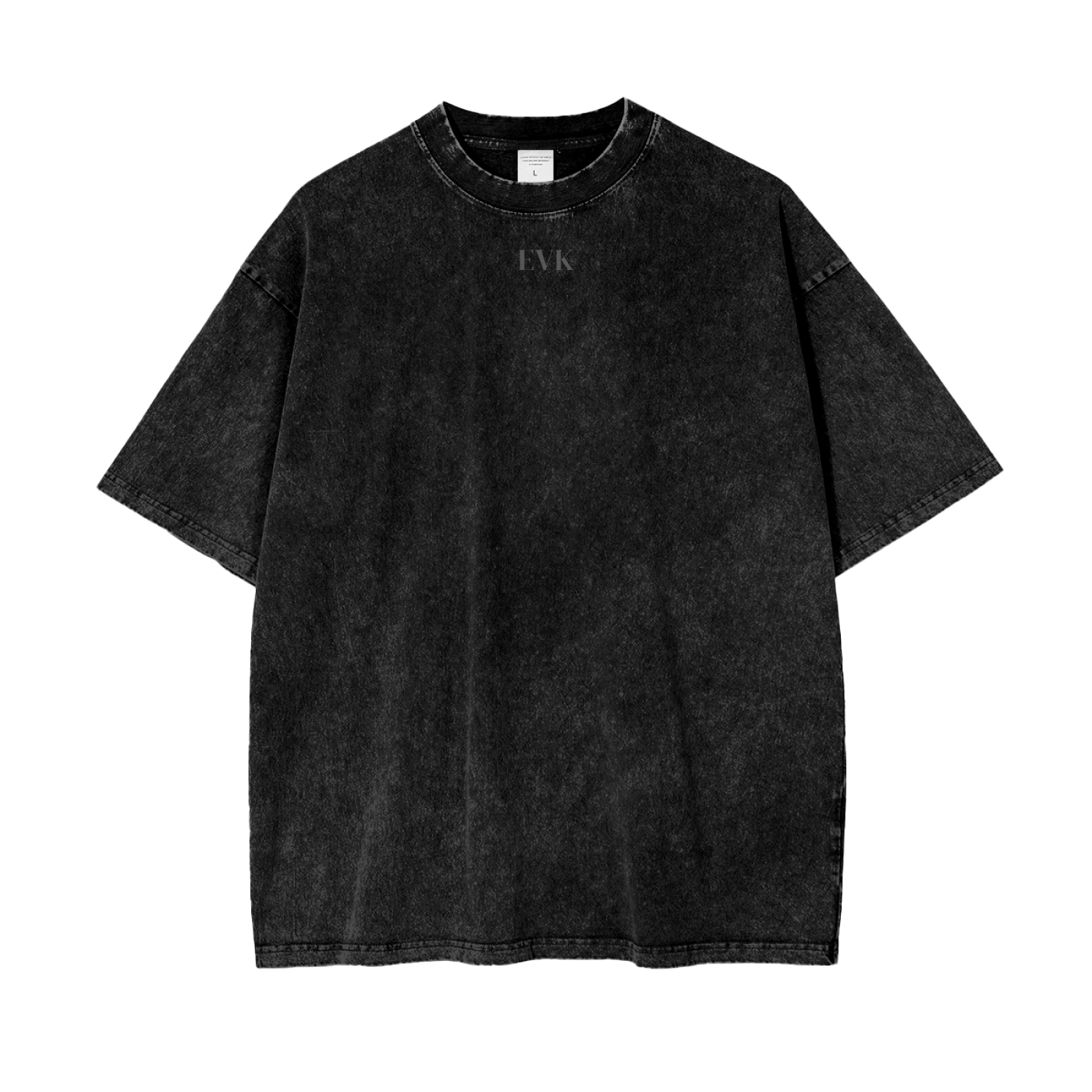 EVK Black Oversize Snow Washed T-Shirt